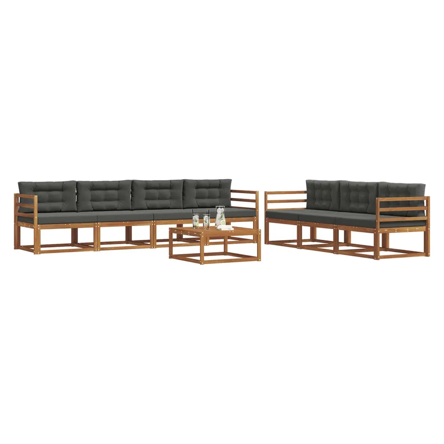 Ensemble de canapés d'extérieur 8 pcs Naturel et Anthracite - 3