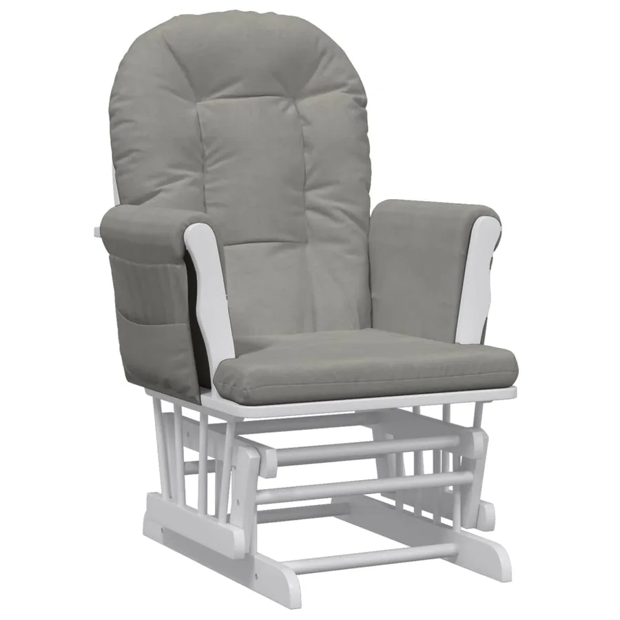 Chaise berçante avec repose-pied Gris clair Tissu - 6