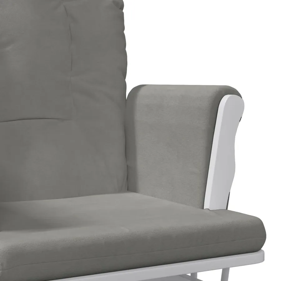 Chaise berçante avec repose-pied Gris clair Tissu - 8