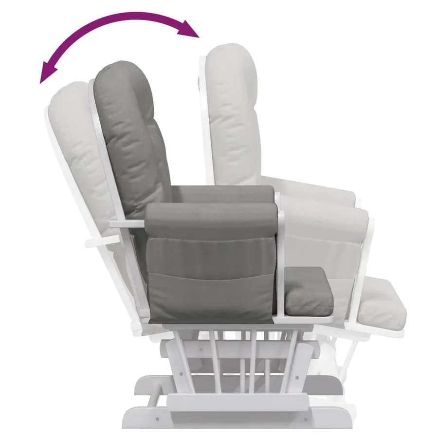 Chaise berçante avec repose-pied Gris clair Tissu - 9