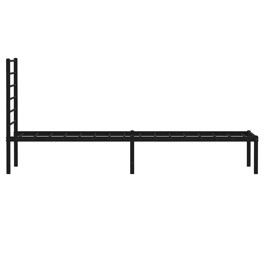Cadre de lit métal sans matelas avec tête de lit noir 90x190 cm - 7
