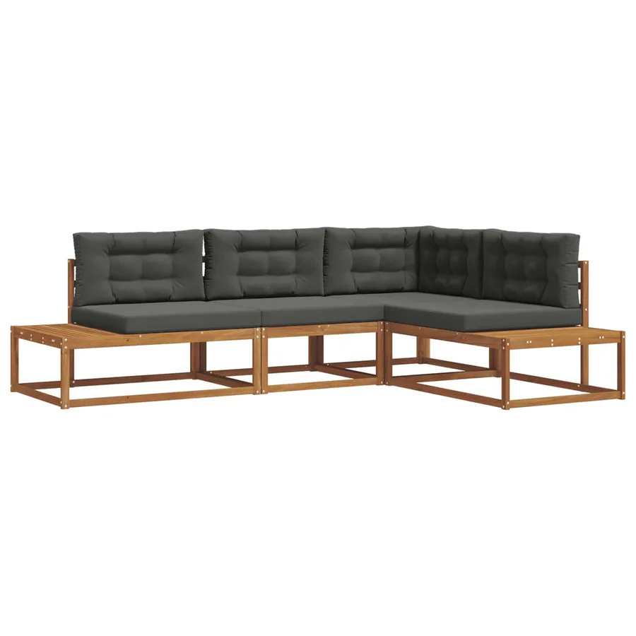 Ensemble de canapés d'extérieur Naturel et Anthracite - 2