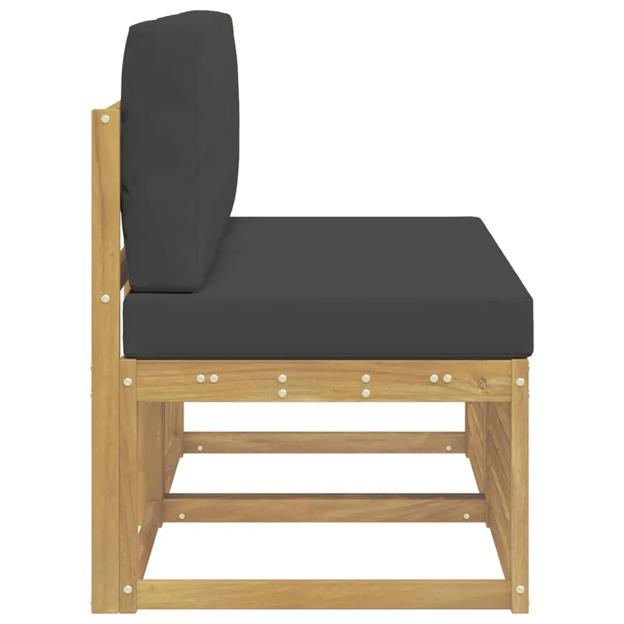 2 Pièce Sofa de milieu extérieur Bois d'Acacia Massif Blanc - 4