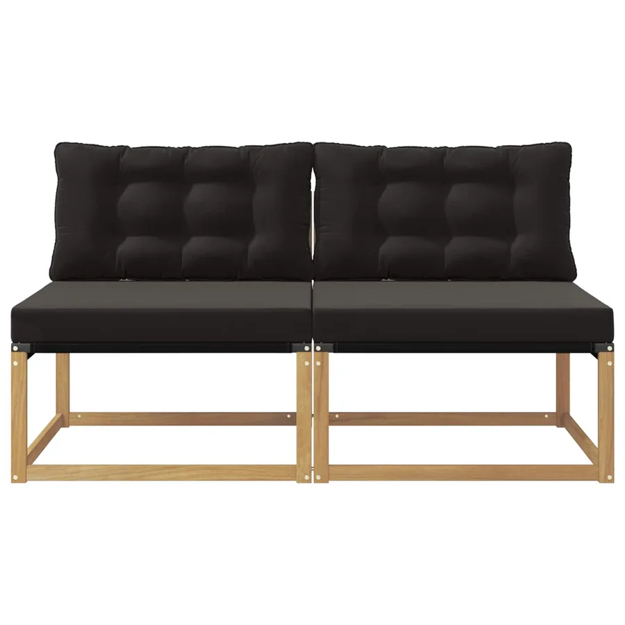 Sofa de milieu extérieur Bois d'acacia massif et Textilène - 4