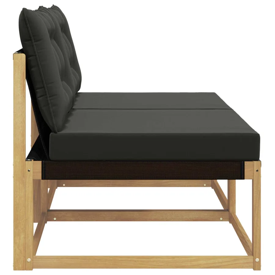 Sofa de milieu extérieur Bois d'acacia massif et Textilène - 5