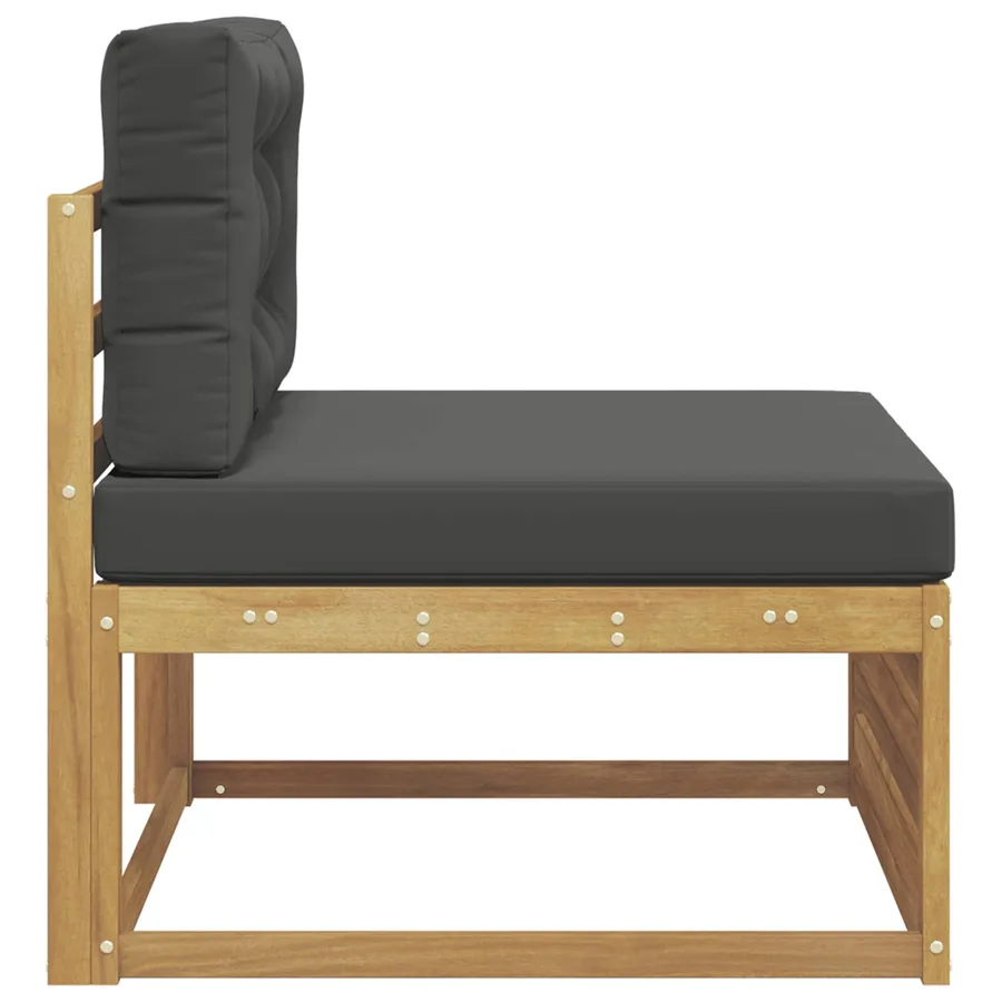 Sofa de milieu extérieur Bois d'Acacia Massif Blanc - 4