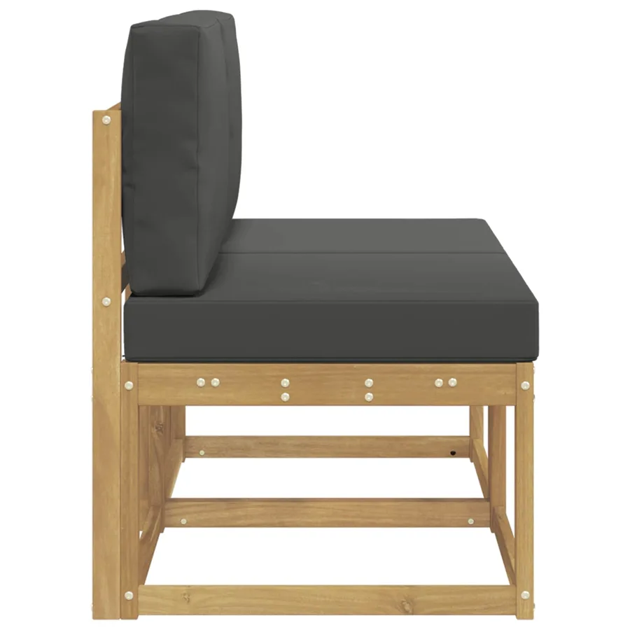2 Pièce Sofa de milieu extérieur Bois d'Acacia Massif Blanc - 4