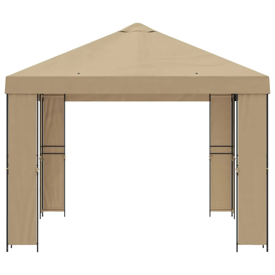Pavillon 4 × 3 m Beige Polyester et Acier 190 gsm - 4