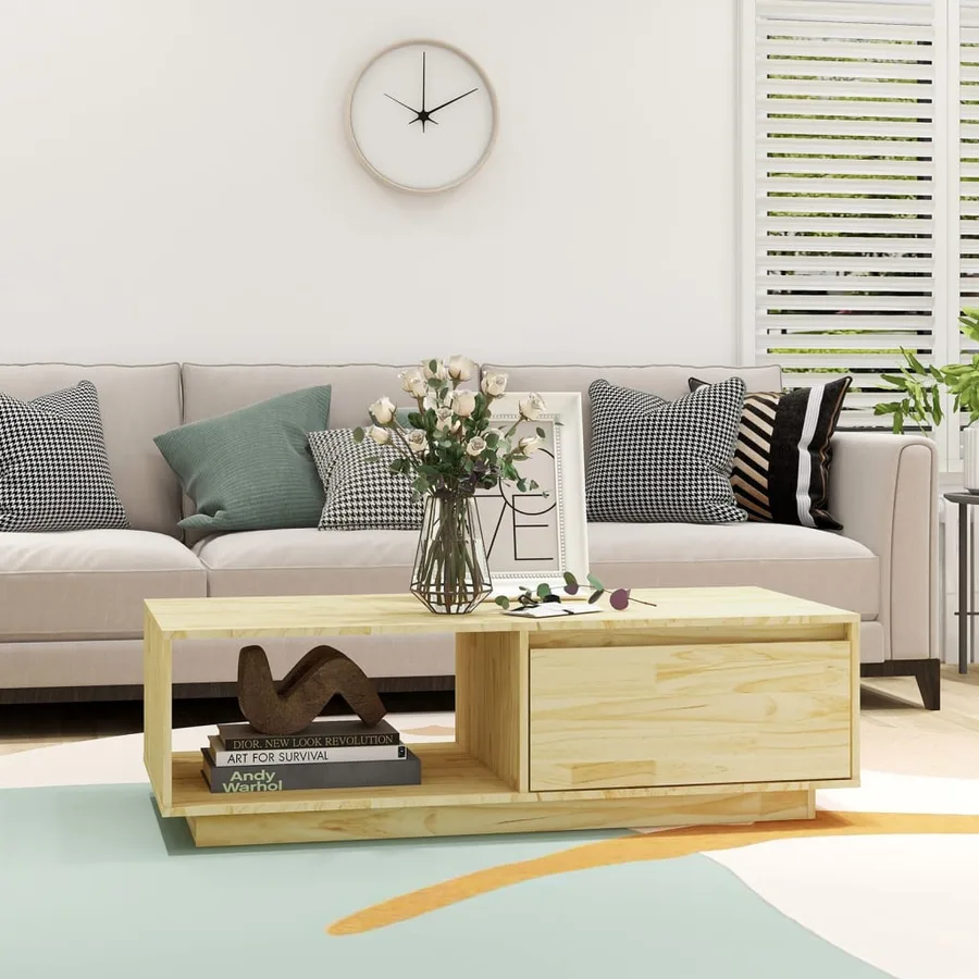 Table basse 110x50x33,5 cm bois de pin massif - 3