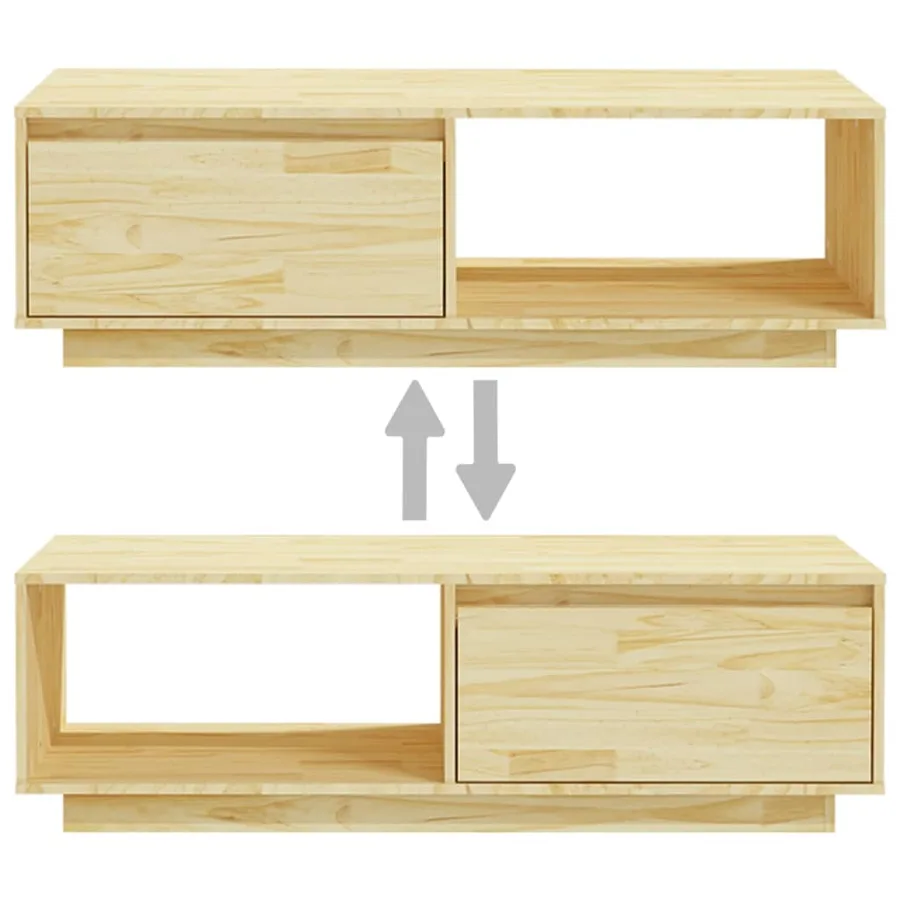 Table basse 110x50x33,5 cm bois de pin massif - 9