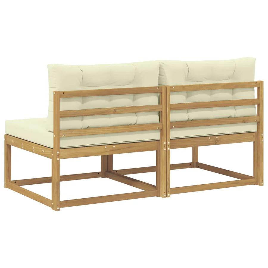 2 Pièce Sofa de milieu extérieur Polyester Blanc - 5