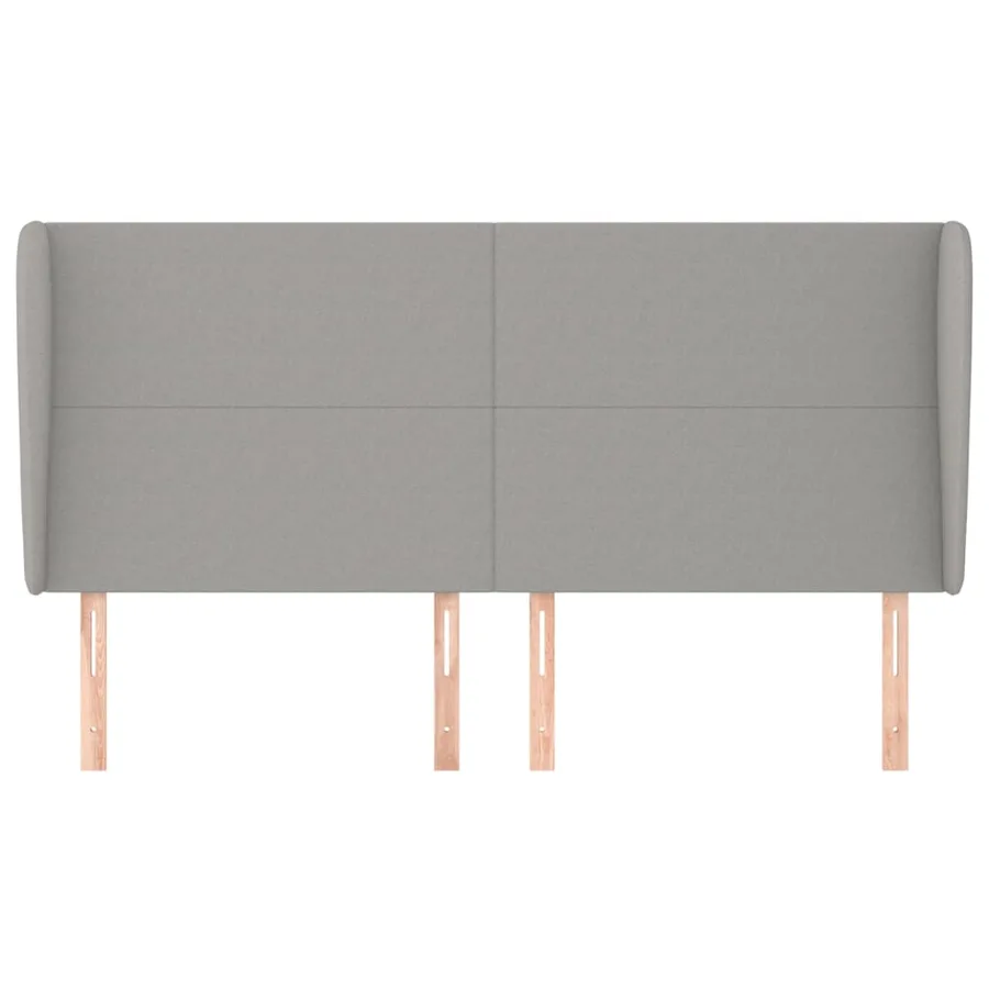 Tête de lit avec oreilles Gris clair 203x23x118/128 cm Tissu - 3