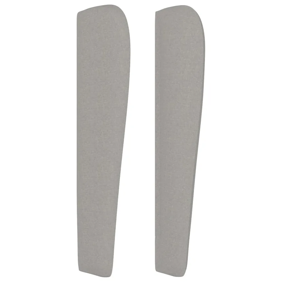 Tête de lit avec oreilles Gris clair 203x23x118/128 cm Tissu - 4