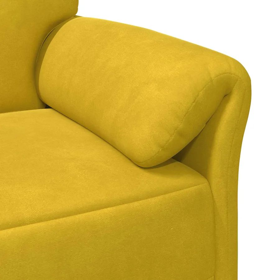Canapé 1 place Jaune 88 x 83 x 95 cm Velours - 6