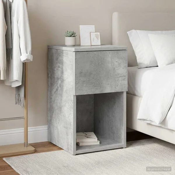 Armoire de lit Gris béton 29 x 31,5 x 49 cm Bois d'ingénierie