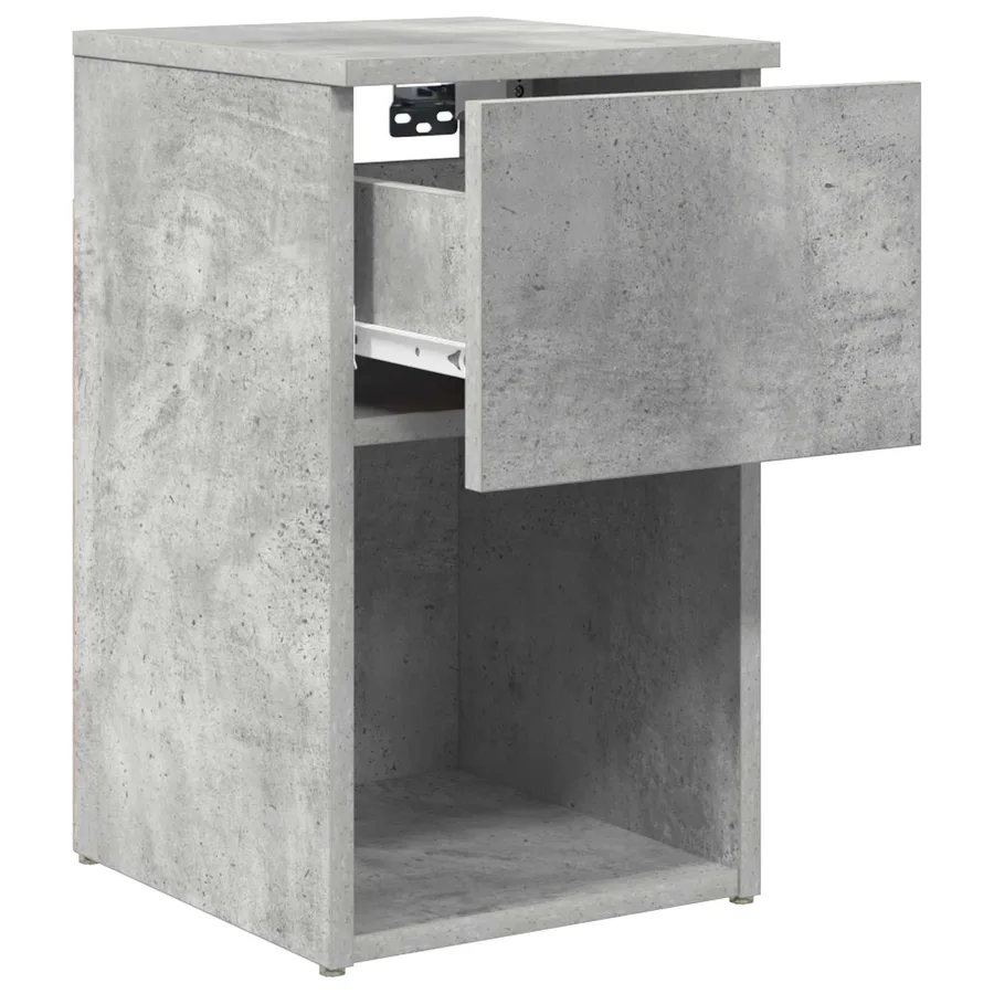 Armoire de lit Gris béton 29 x 31,5 x 49 cm Bois d'ingénierie - 5