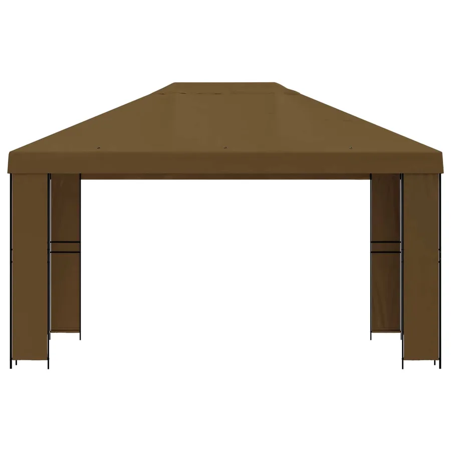 Pavillon 4 × 3 m Taupe Polyester et Acier 190 gsm - 3