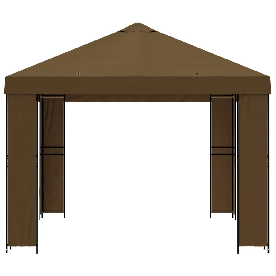 Pavillon 4 × 3 m Taupe Polyester et Acier 190 gsm - 4