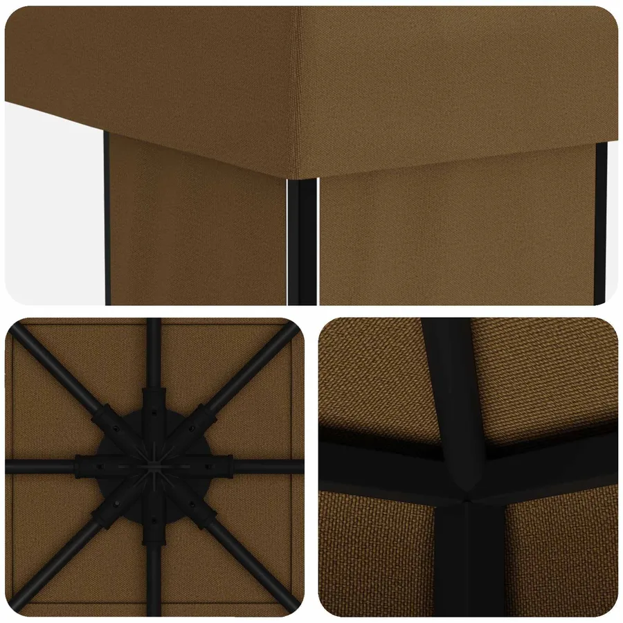 Pavillon 4 × 3 m Taupe Polyester et Acier 190 gsm - 5