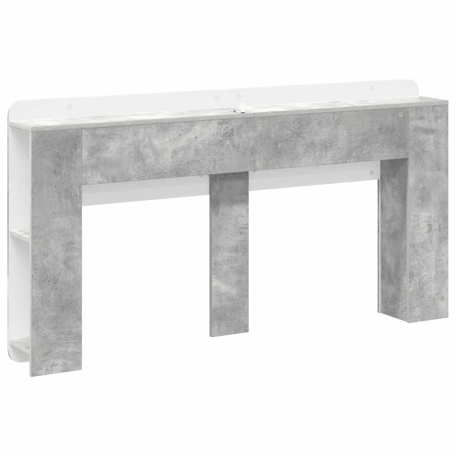 Cabinet de Tête de Lit Gris béton Bois d'ingénierie - 7