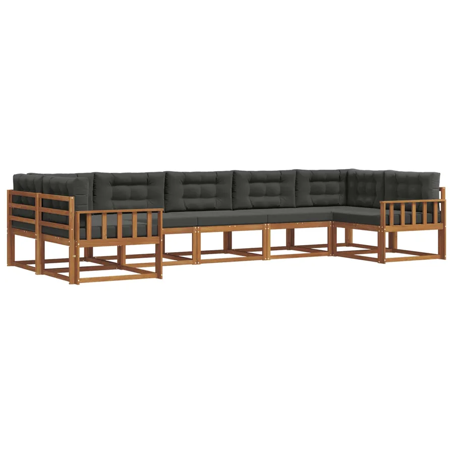 Ensemble de canapés d'extérieur 7 pcs Naturel et Anthracite - 2
