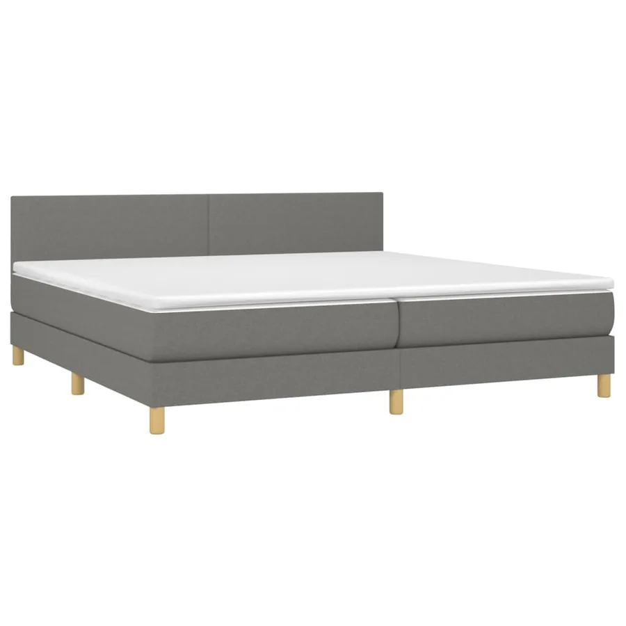 Sommier à lattes de lit avec matelas Gris foncé 200x200cm Tissu - 3