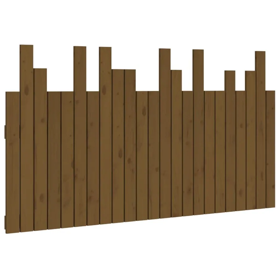 Tête de lit murale Marron miel 146,5x3x80 cm Bois massif de pin - 2
