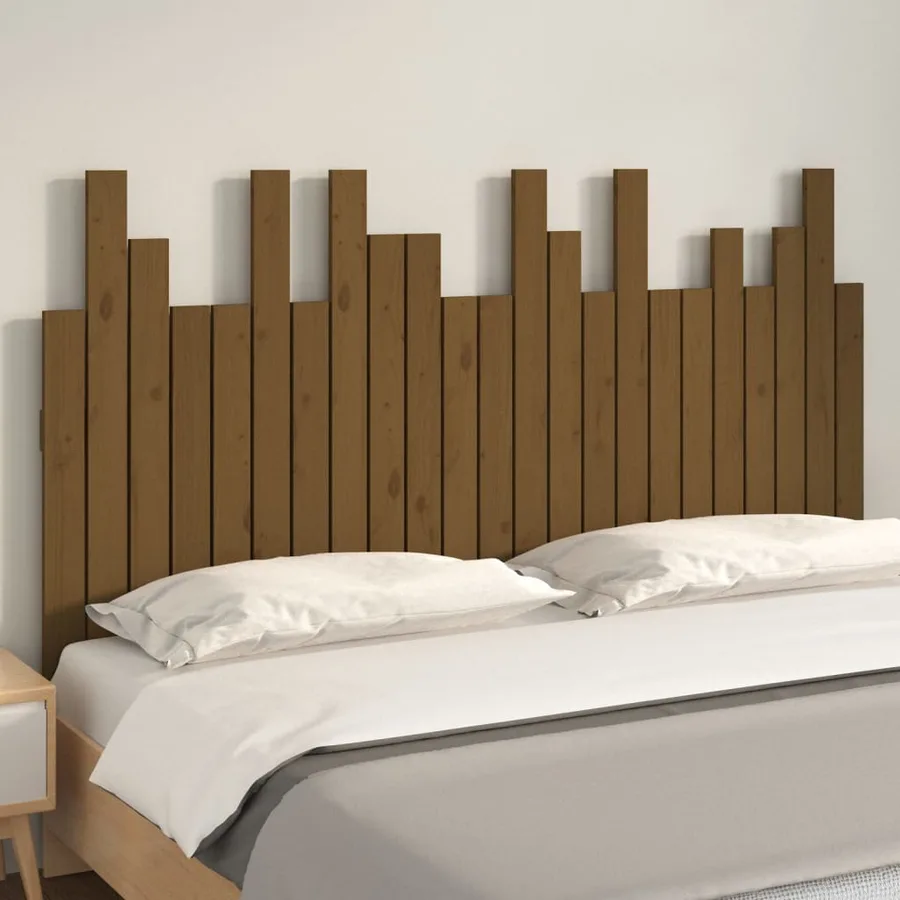 Tête de lit murale Marron miel 146,5x3x80 cm Bois massif de pin - 3