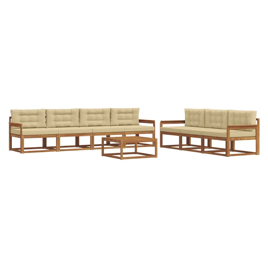 Ensemble de canapés d'extérieur 8 pcs Naturel et Beige - 2