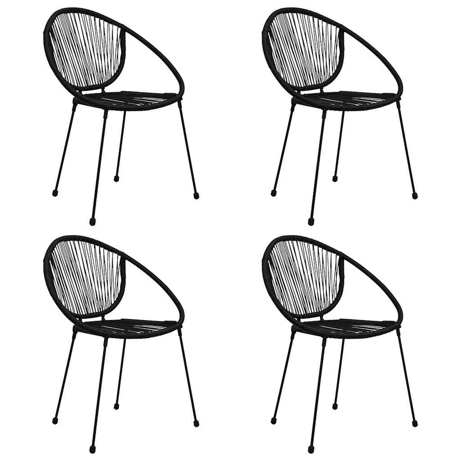 Ensemble à manger d'extérieur 5 pcs Rotin PVC Noir - 3