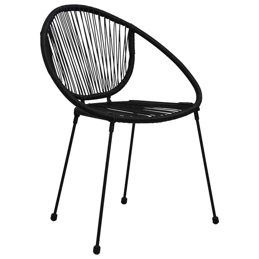 Ensemble à manger d'extérieur 5 pcs Rotin PVC Noir - 4