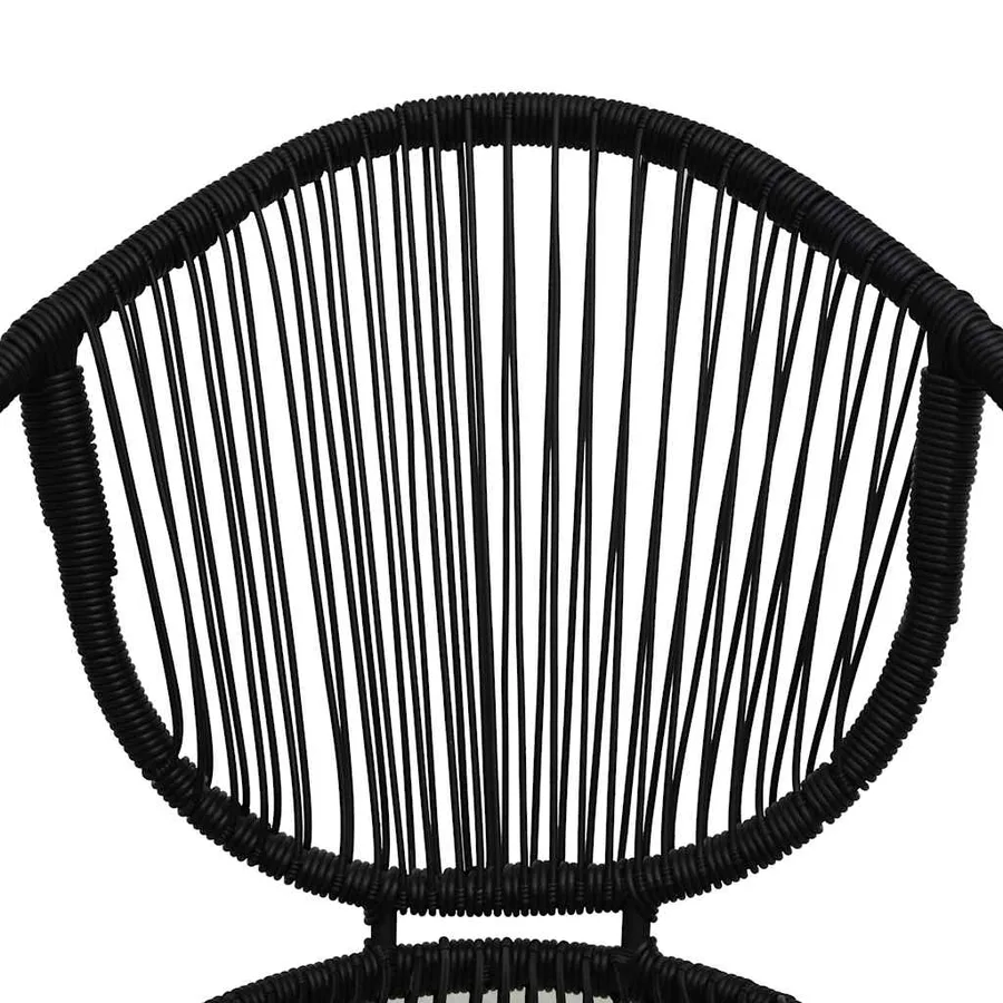 Ensemble à manger d'extérieur 5 pcs Rotin PVC Noir - 7