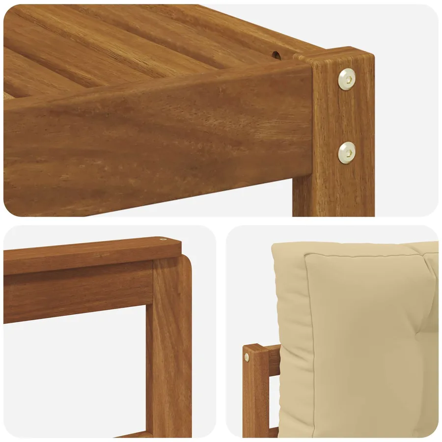 Ensemble de canapés d'extérieur 7 pcs Naturel et Beige - 6