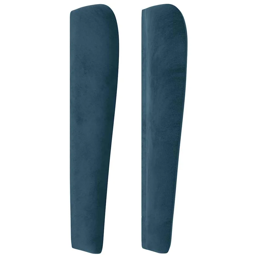 Tête de lit avec oreilles Bleu foncé 203x23x118/128 cm Velours - 4