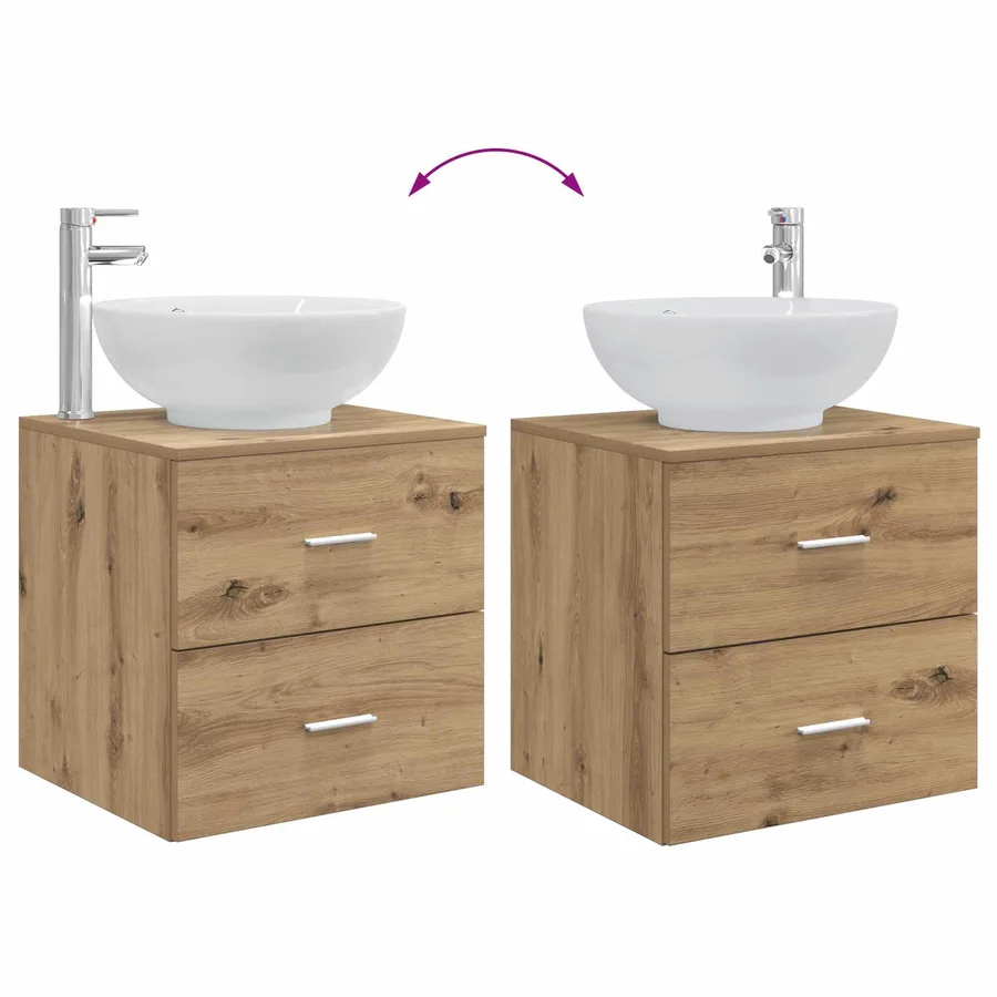 Ensemble de mobilier de salle de bain 2 pc Chêne artisanal - 9