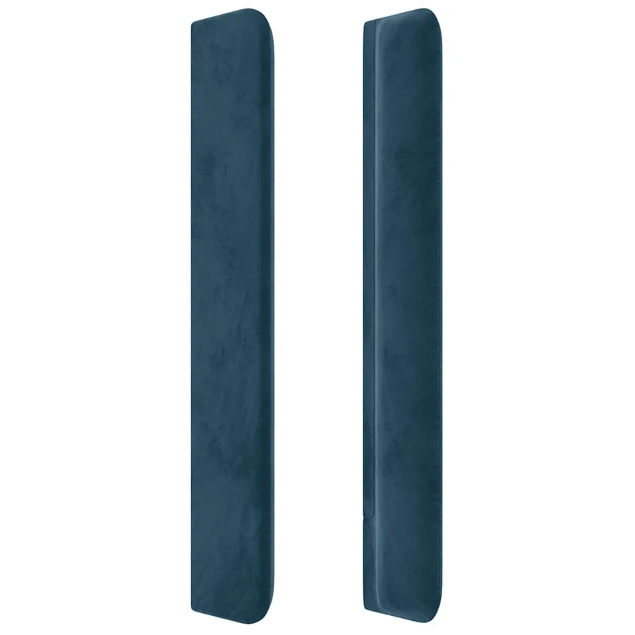 Tête de lit avec oreilles Bleu foncé 203x16x118/128 cm Velours - 4
