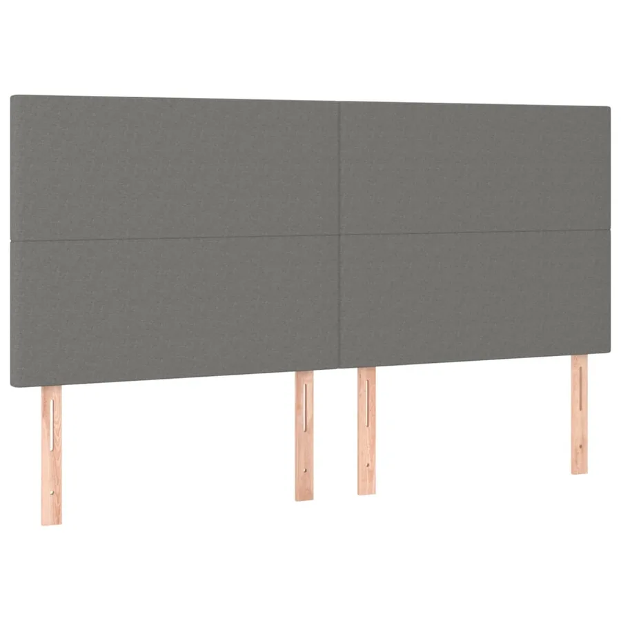 Tête de lit Gris foncé 200x5x118/128 cm Tissu - 2