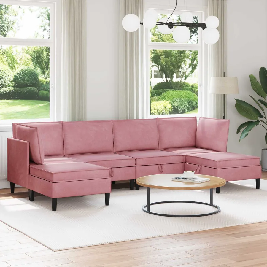 Ensemble de meubles pour le salon 6 pcs Rose Velours