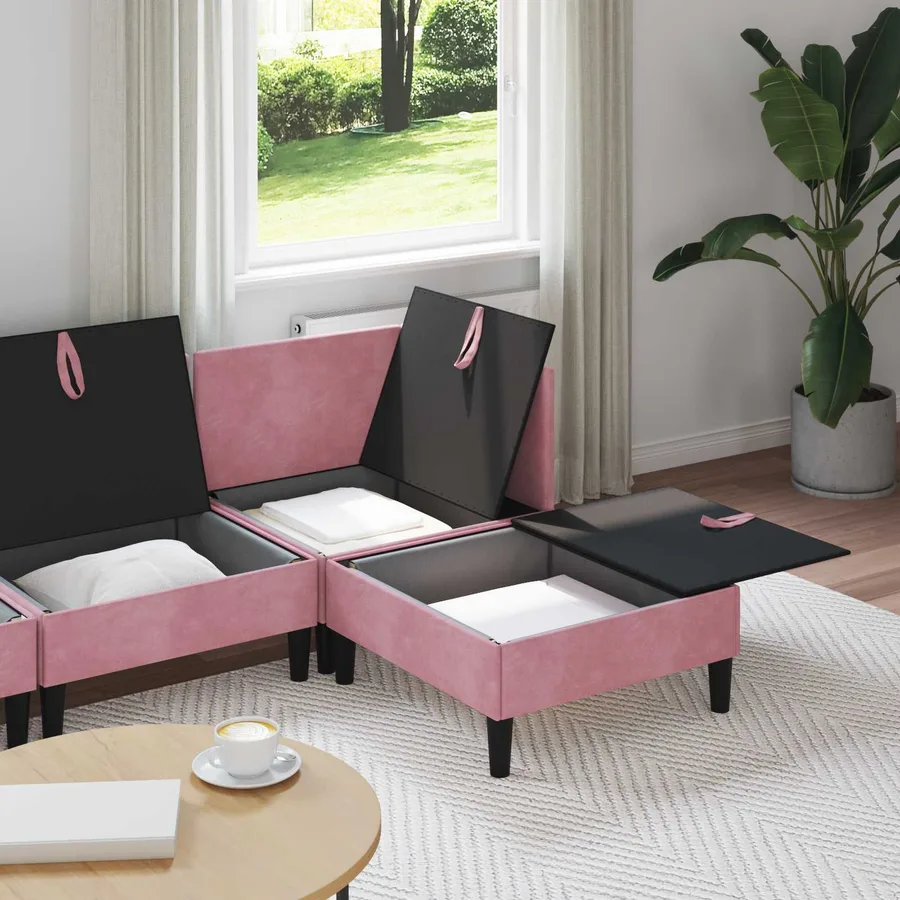 Ensemble de meubles pour le salon 4 pcs Rose Velours - 3