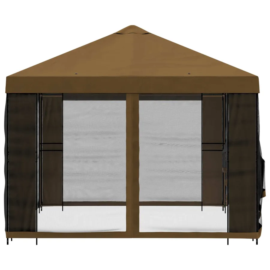 Abri de jardin avec parois 4 × 3 m Taupe Polyester et Acier - 6