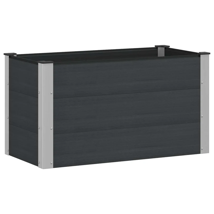 Jardinière surélevée Noir 100 x 50 x 54 cm WPC et Aluminium - 2
