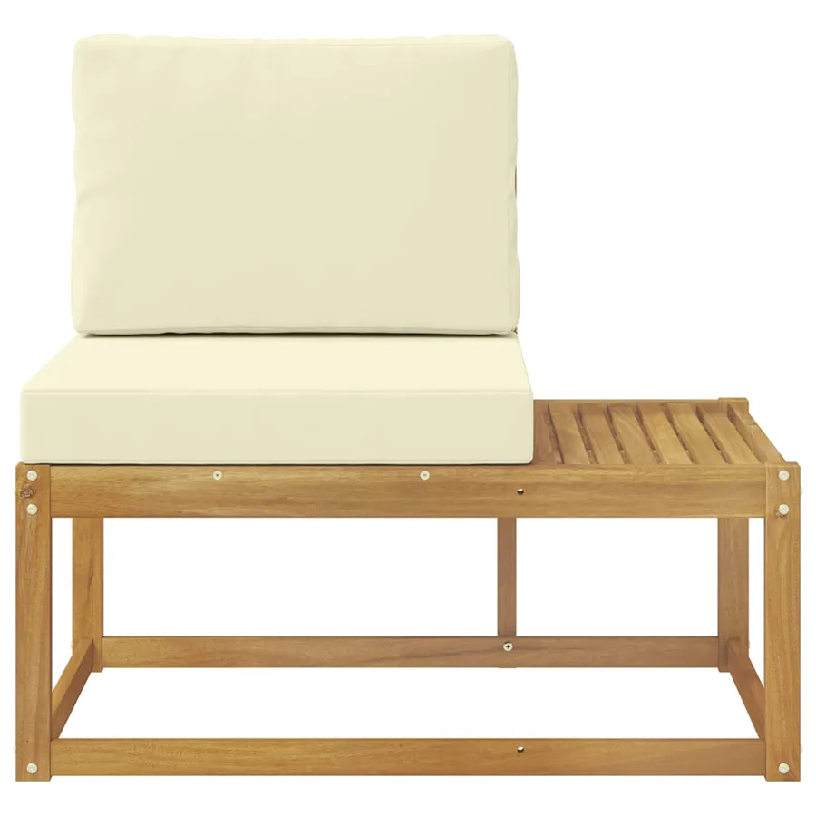 Canapé d'extérieur en bout avec coussin Blanc 91 x 63 x 73 cm - 3