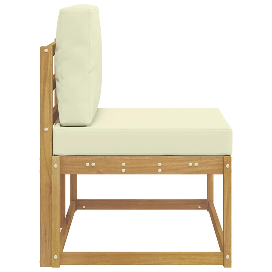 Canapé d'extérieur en bout avec coussin Blanc 91 x 63 x 73 cm - 4