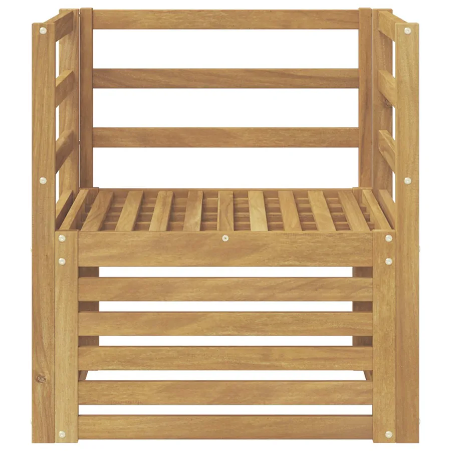 Canapé d’extérieur Bois d'Acacia Massif Blanc - 3