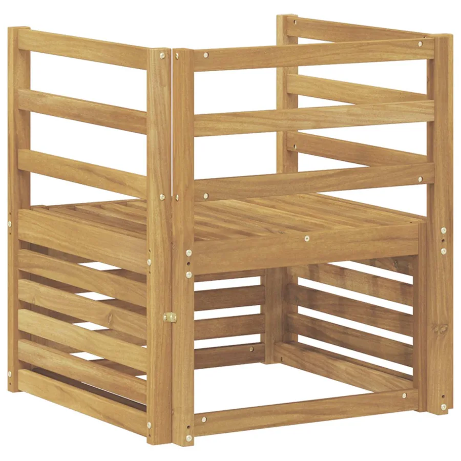 Canapé d’extérieur Bois d'Acacia Massif Blanc - 5