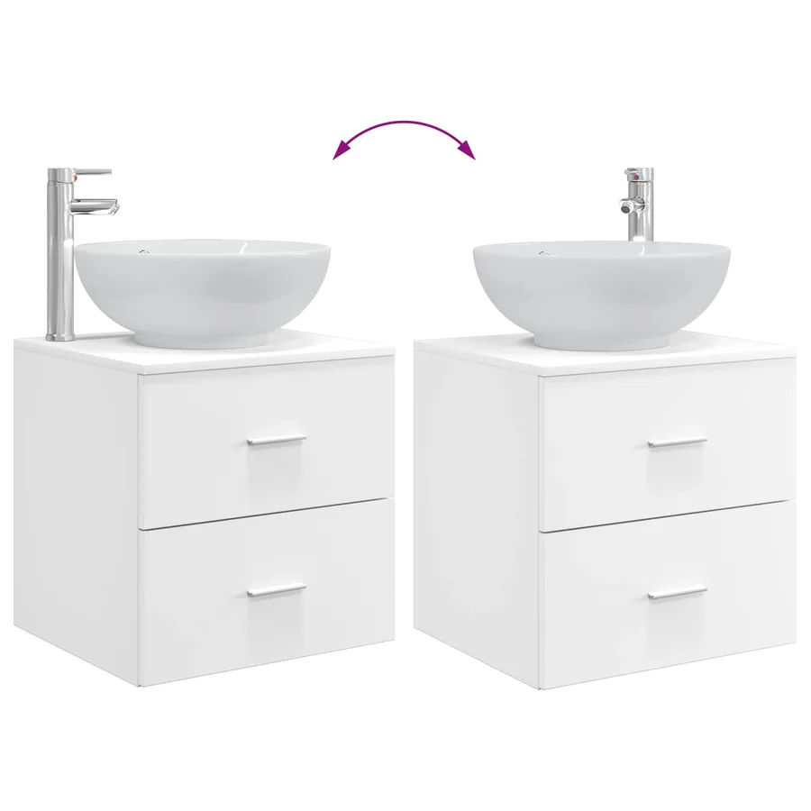 Ensemble de mobilier de salle de bain 2 pcs Blanc - 9
