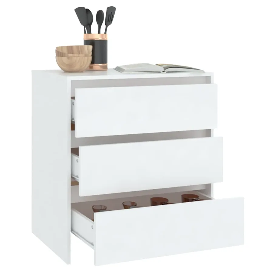 Buffet Blanc 70x41x75 cm Bois d'ingénierie - 6