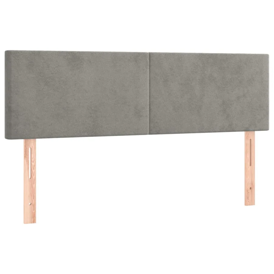 Tête de lit à LED Gris clair 144x5x78/88 cm Velours - 4