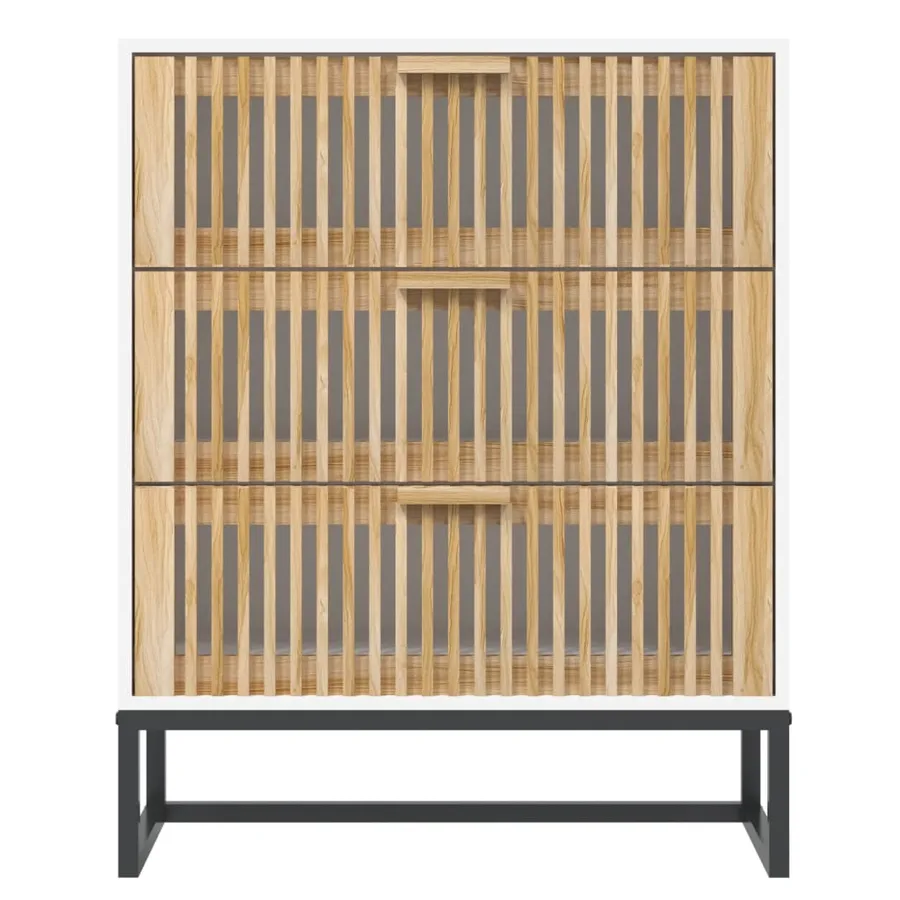 Buffet blanc 60x30x75 cm bois d'ingénierie - 4