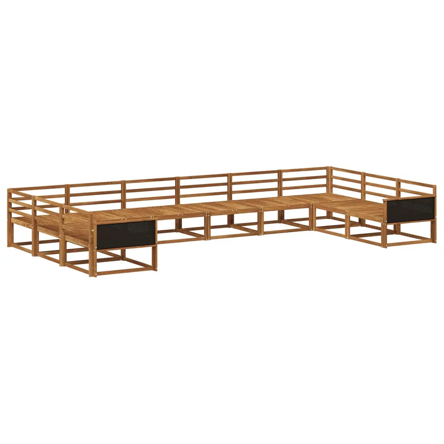 Ensemble de canapés d'extérieur 10 pcs Naturel - 2